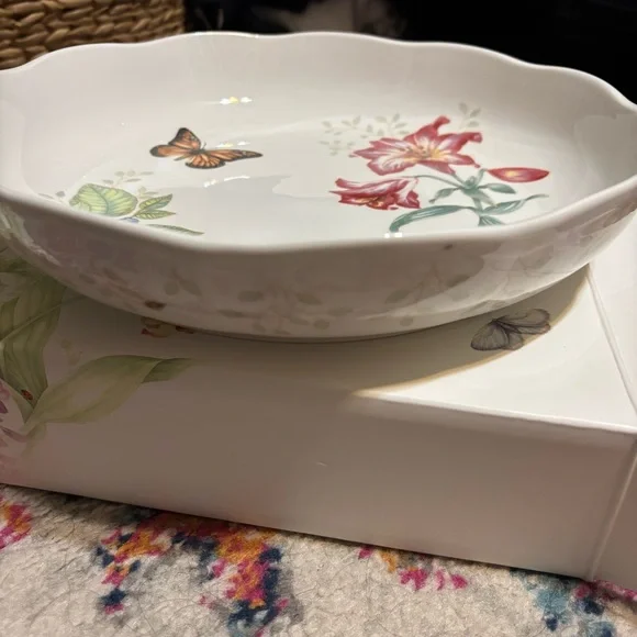 Lenox Butterfly Meadow Floral Serving Bowl - White and Multicolor - Picture 10 of 15